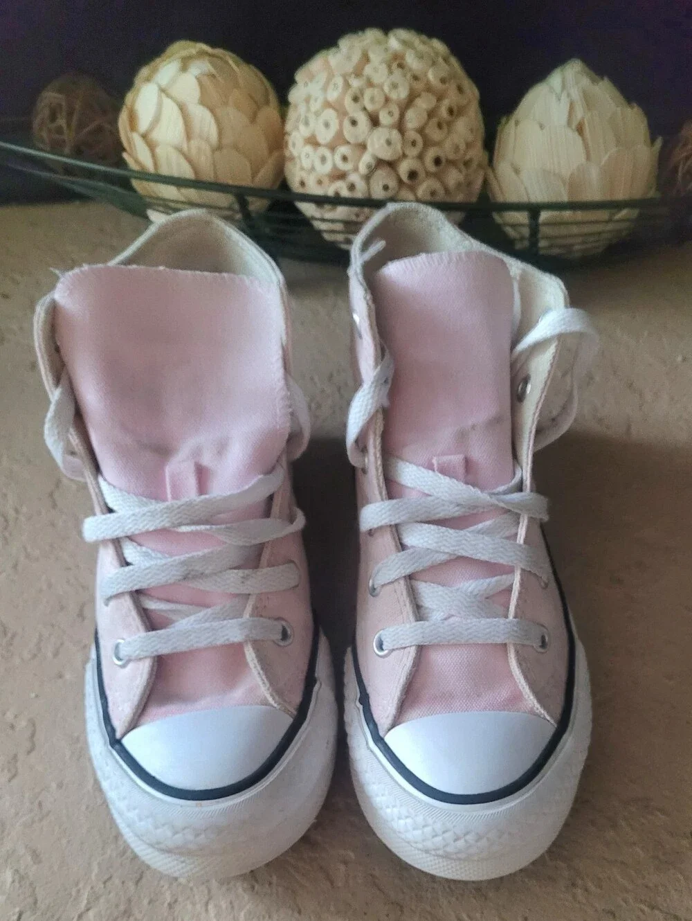 Size 1 Converse Chuck Taylor Lift Platform High Top Pink Kid Sneakers A11832F